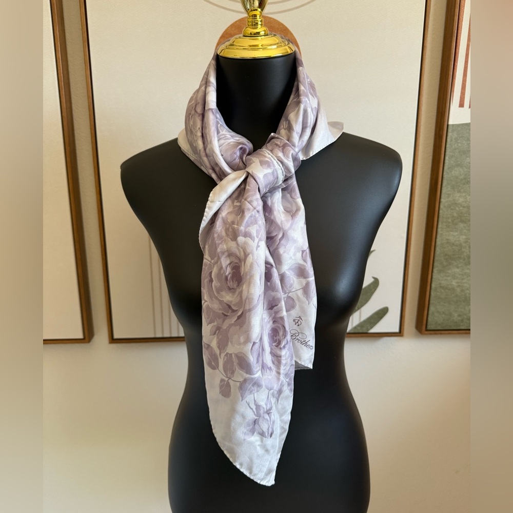 Brooks Brothers Purple Floral Scarf